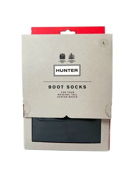 NEW Hunter Half Cardigan Boot Socks Black Red Size L