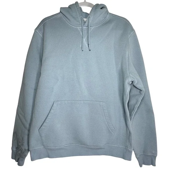 DSG‎ Mens Pullover Hoodie Light Blue Long Sleeve Fleece Sweatshirt Size L