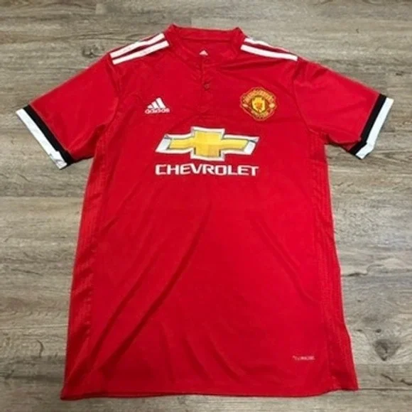 Adidas Manchester United 2017-18 Home Jersey Red Mens‎ Medium Climacool Soccer