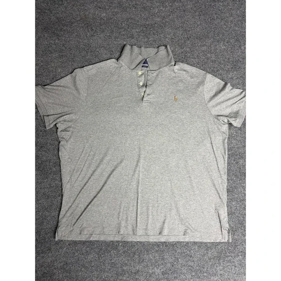 Polo Ralph Lauren Polo Shirt Mens 2XL Gray Classic‎ Fit Short Sleeve Player Logo
