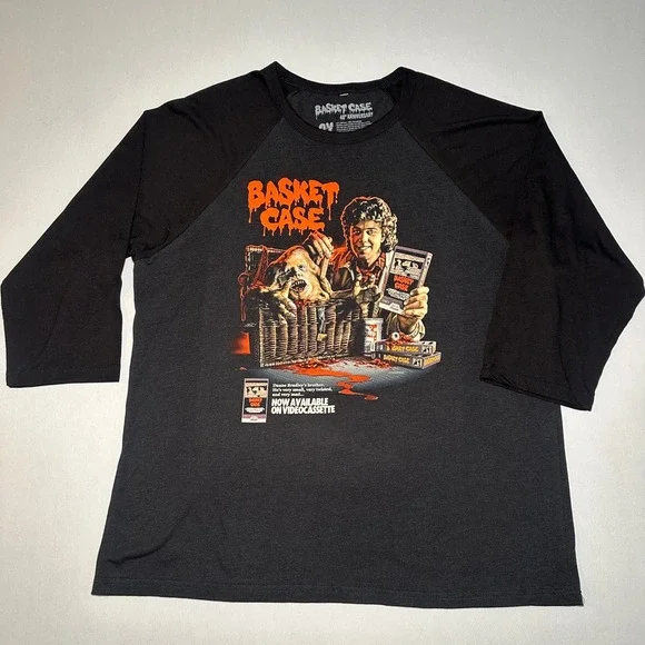 Basket Case 40th Anniversary T Shirt 2XL Fright Rags Baseball Shirt Horror Movie