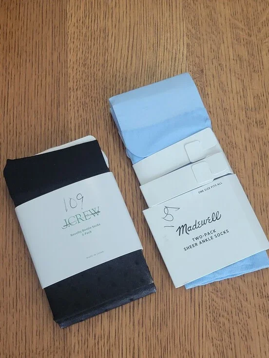 J. Crew & Madewell Sheer Ankle Sock bundle - black, light blue, white