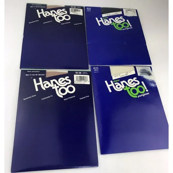 Lot of 4‎ Hanes Too Pantyhose Size AB Pearl Navy & Little Color Style 117