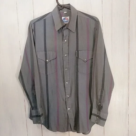 Miller Westernwear Pearl Snap Button Up Size 15.5