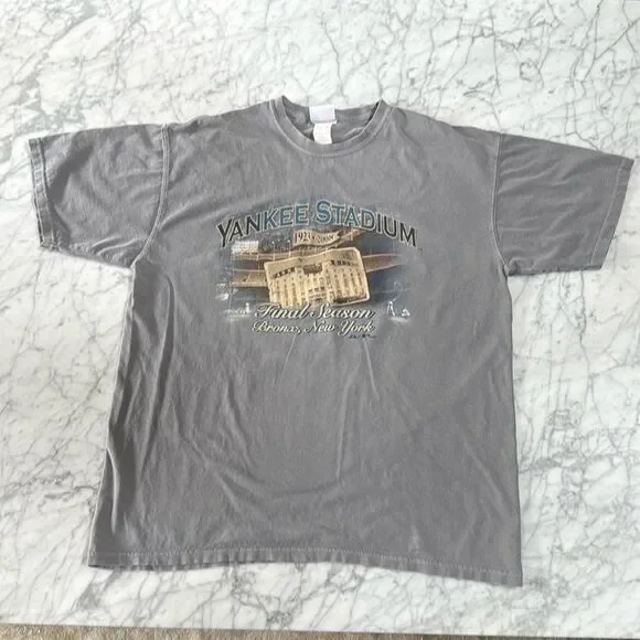 MAJESTIC YANKEE STADIUM 2008 FINAL SEASON T-SHIRT, MEN XL, MLB NEW YORK YANKEES