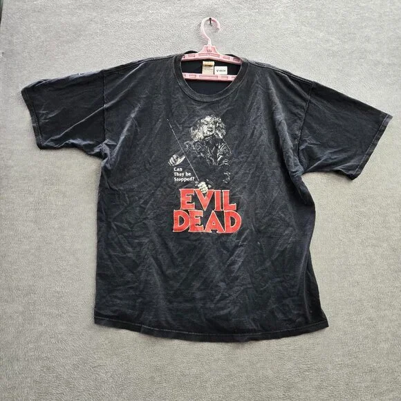 VINTAGE Evil Dead‎ Men Shirt 2XL Black Can They Be Stopped Horror Y2K READ