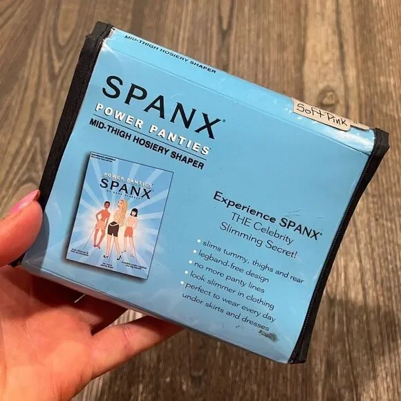 NWT Spanx Power Panties Mid Thigh Hosiery Shaper 004H Slimming Soft Pink Size ?