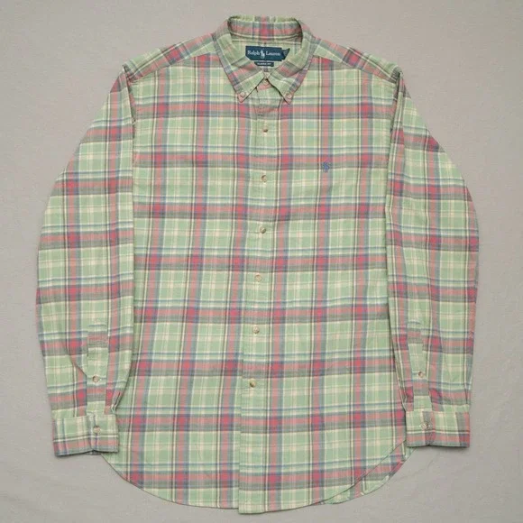 Vintage‎ Polo Ralph Lauren Classic Fit Button Down Adult Large Cotton Flannel