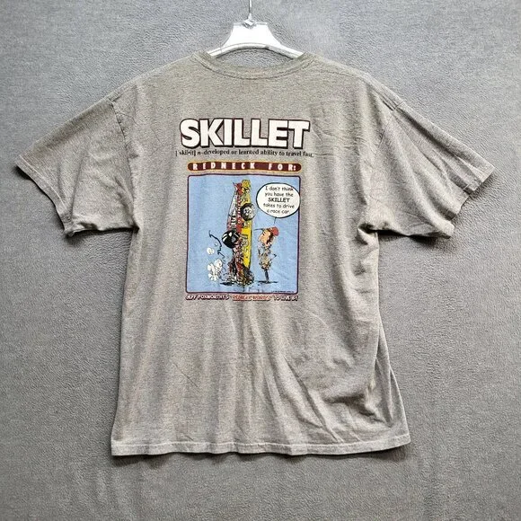 Jeff Foxworthy Men Shirt XL Gray Redneck Words To‎ Live By Skillet Short Sleeve