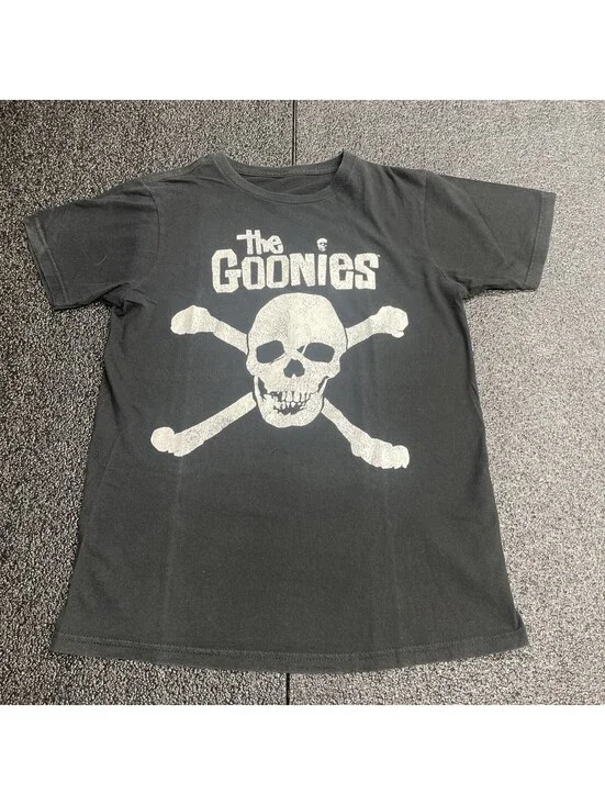 THE GOONIES MEN'S T-SHIRT SIZE XL PIRATE FLAG SKULL & CROSSBONES BLACK OFFICIAL