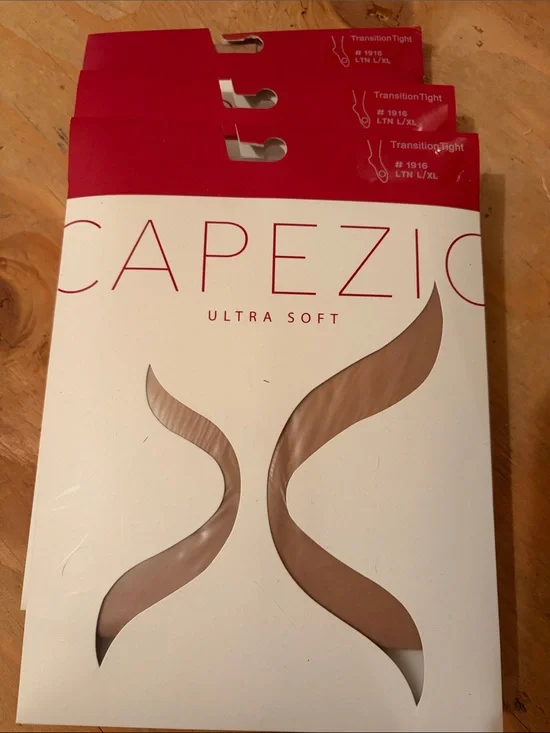 (3) New Capezio Ultra Soft Tights in LTN Tan Size L/XL