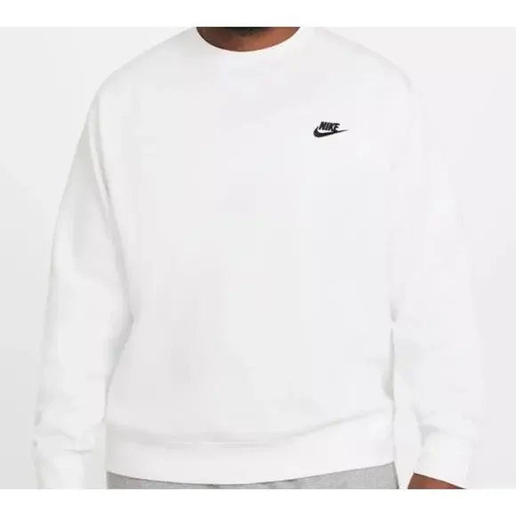 Nike Men’s Sportswear Club Fleece Crewneck Sweatshirt White NWT‎ XXL NEW!