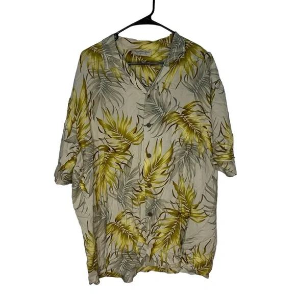 Hanauma Bay Originals Vintage Men’s Tropical Palm Leaf Hawaiian Shirt