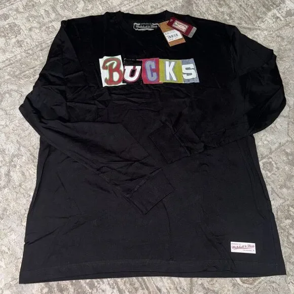 Milwaukee Bucks Mitchell & Ness NBA Long Sleeve‎ Shirt XXL  NWT