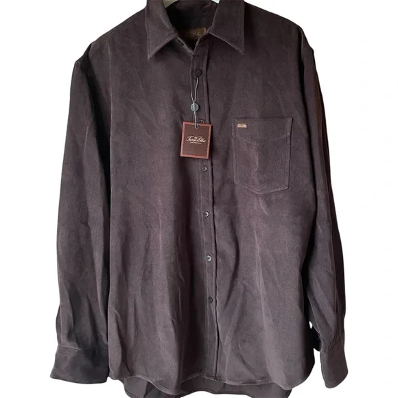 Tasso Elba Vintage Brown Corduroy Shirt,‎ L