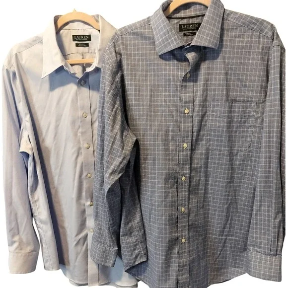 2 Lauren Ralph Lauren Men's XL 17 1/2 34/35  Button Up‎ Dress Shirts
