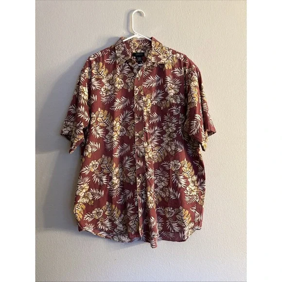 Vintage Cambridge Classic Hawaiian  Shirt Men's X Large Button Down Floral Beach