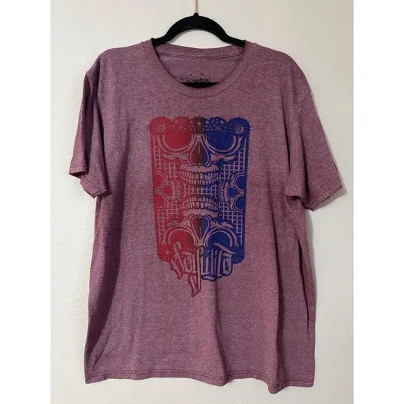 Konkie's Red And Blue Skull Tshirt Sayulita Nayarit Mexico Size M‎ G XL
