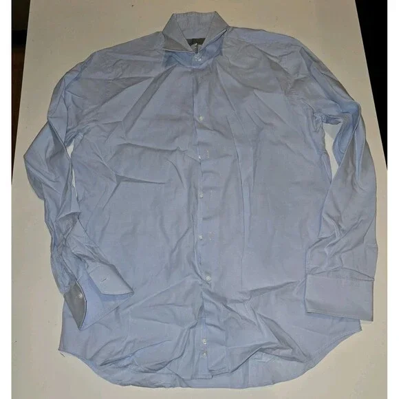 Canali Italy Men's Light Blue 100% Cotton Dress Shirt 16 41