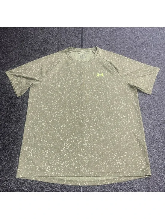 Under Armour Tech Tee Shirt Mens XL Green Short Sleeve Loose Fit Heat Gear