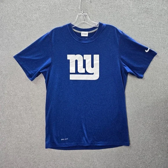 New York‎ Giants Men Shirt Small Blue Logo Nike Short Sleeve Tee Dri Fit