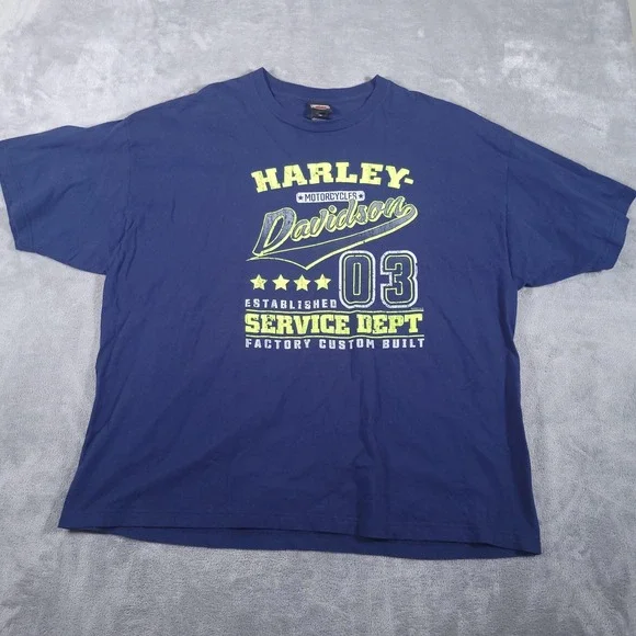 Harley‎ Davidson Shirt Mens 3XL Blue Silverdale WA Service Dept Orca 2023 Tee