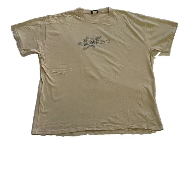 Quiksilver Tan T-Shirt - Y2K Vintage