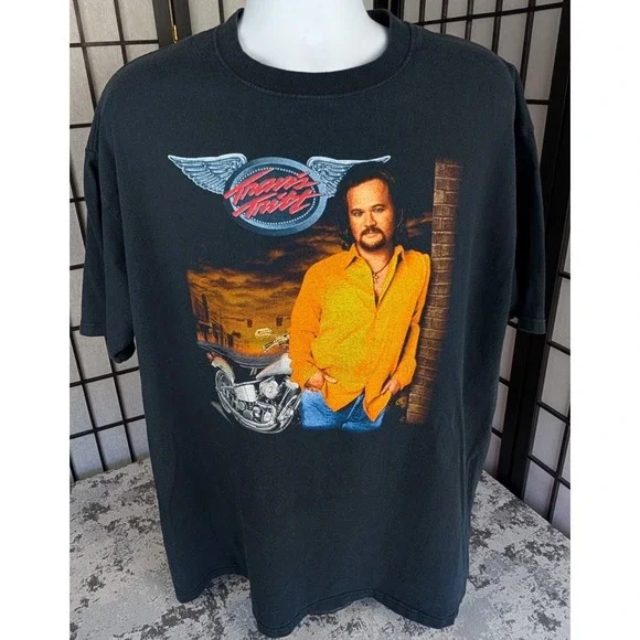Vintage Travis‎ Tritt Tour 2003 Men's Graphic Print T-Shirt Black 2X Anvil GUC