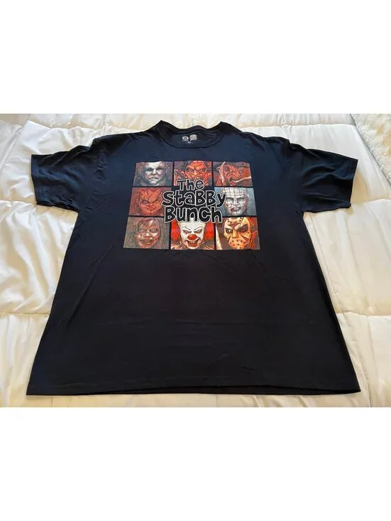 Big Chris Art Men's XL Black Michael Myers Freddie Short Sleeve Horror  T-Shirt