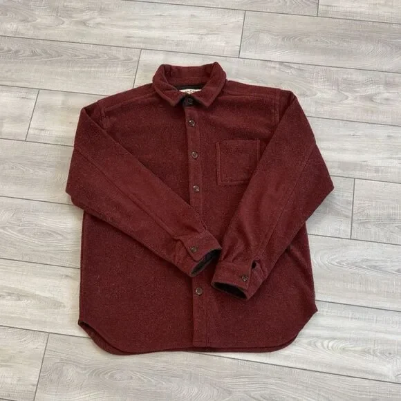 Tommy Bahama Men’s‎ Long Sleeves Fleece Shirt Button Down Burgundy Size XL