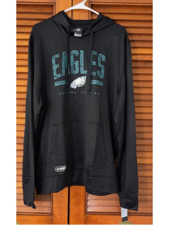Philadelphia Eagles Hooded Sweatshirt NFL Team Apparel Black Adult XL NWT