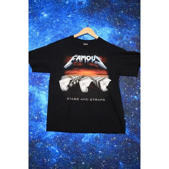 Famous Stars And Straps Shirt Mens Medium Metallica Parody Band Tee Graphic‎