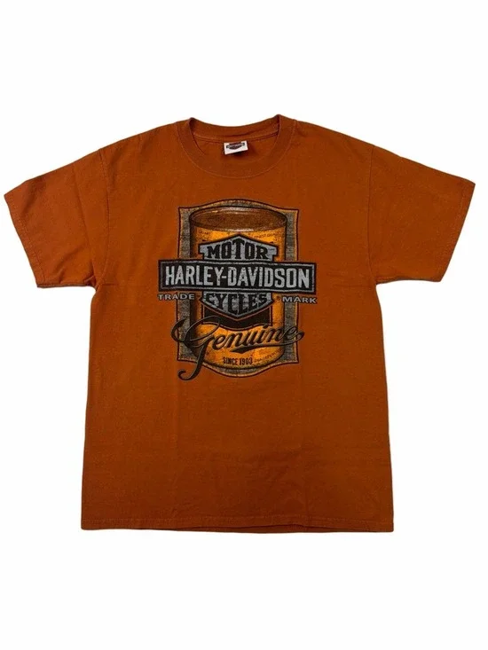 Y2K Harley-Davidson Motorcycles T Shirt Adult Medium American Eagle Orange Texas