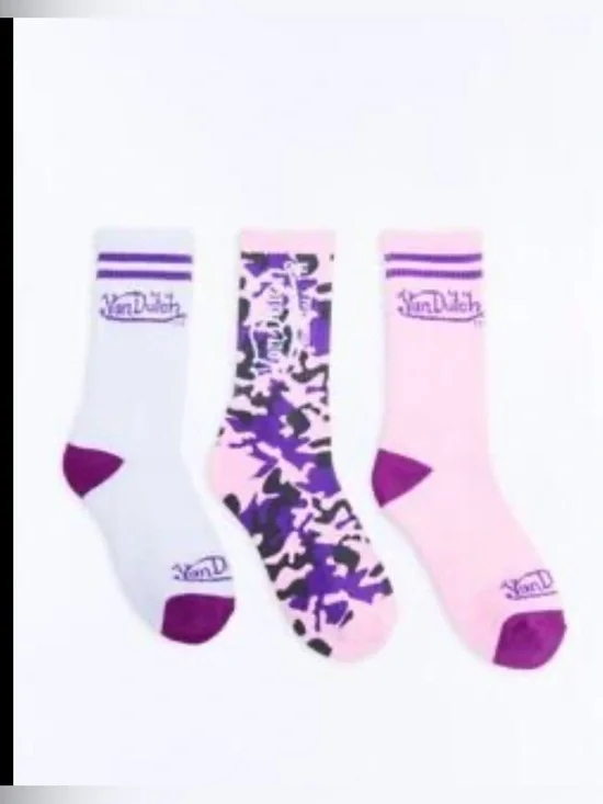 Von Dutch Logo Crew Socks 3 Pack