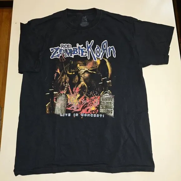 2013 Rob Zombie Korn Night Of The Living Dread Concert T Shirt SIZE L