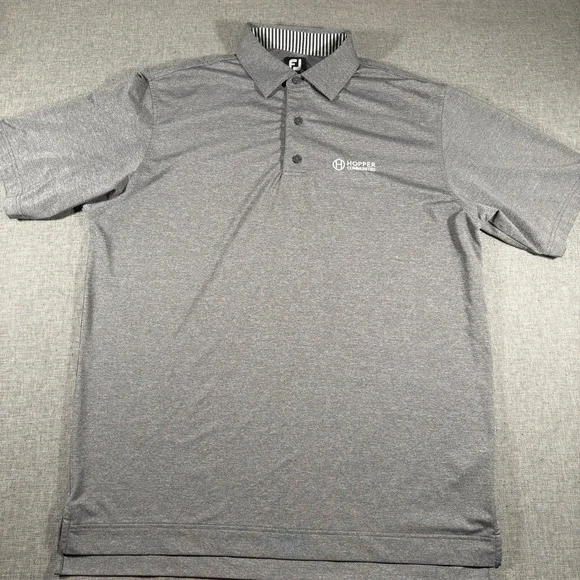 FootJoy Polo Shirt Mens Large Grey Lightweight Stretch Performance Short Sleeve