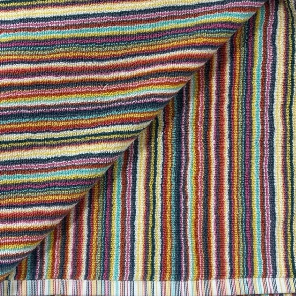 Rachel Zoe Rainbow Striped Bath Towels Set of 2 with Locker Loop New with Tags