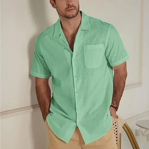 Men’s Linen Button Down Shirt