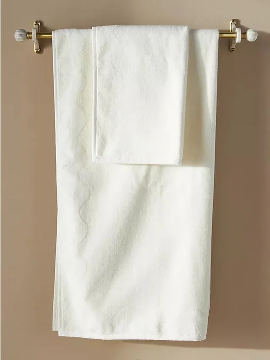 Maeve by Anthropologie Scalloped Cotton Bath Towels, Set of 2