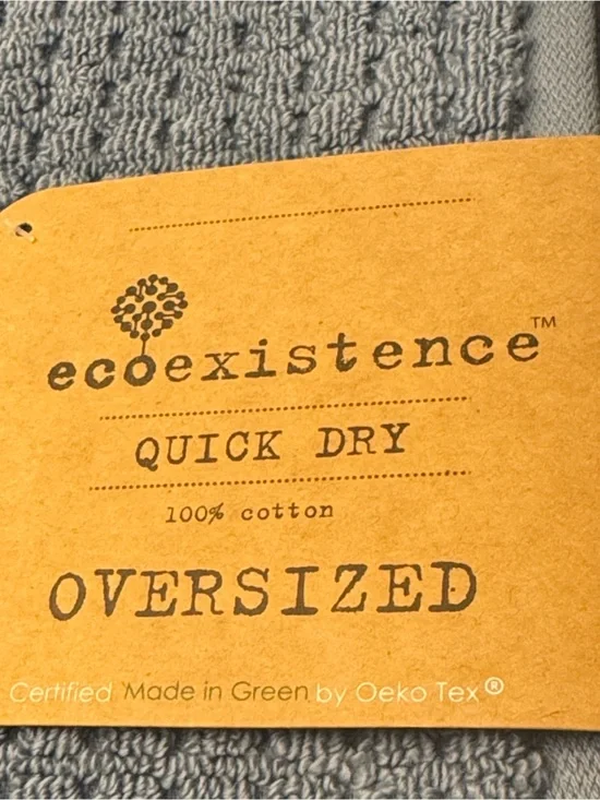 2pc ECOEXISTENCE Oversized Quick Dry 100% Cotton Bath Towel Set - Cornflower
