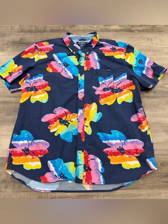 Chubbies Surfside Floral Button Down Shirt XXL Tropical Hawaiian