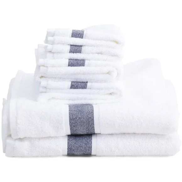 BROOKS BROTHERS Made In Turkey 6pc Turkish Cotton Bath Set‎