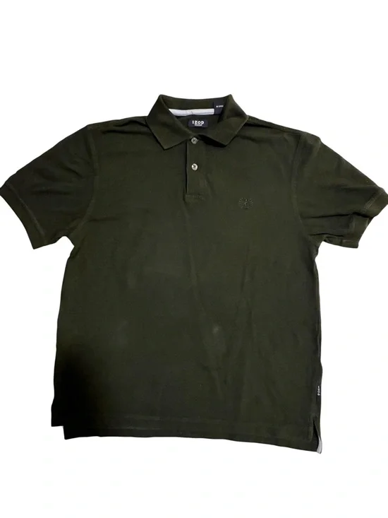 IZOD Silk Wash Dark Olive Green Polo Shirt Men’s Small
