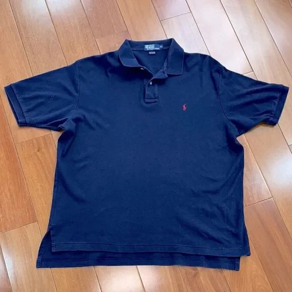 Polo by Ralph Lauren Men's Navy Blue‎ Cotton Polo Shirt Size XL