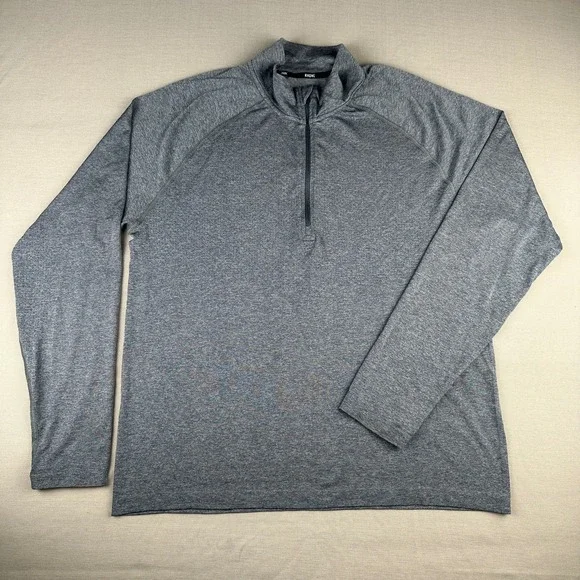 Rhone Mens Quarter Zip Pullover Blue Gray Performance Training Top Large