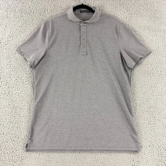 G/FORE Polo Shirt Mens Large Gray Performance Golf Short Sleeve Textured Stretch
