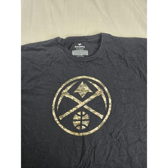 Denver Nuggets Shirt Mens XL Black NBA Basketball Camo Logo Graphic Tee Fanatics