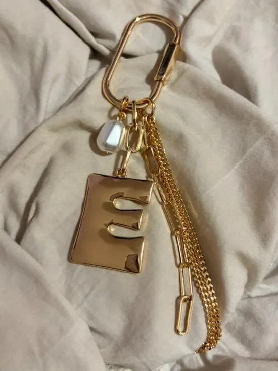 Free People Gold Tone Letter E Charm Bag Charm