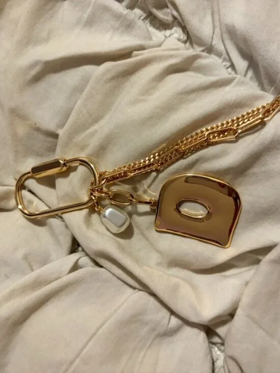 Free People Gold Tone Letter D Charm Bag Charm