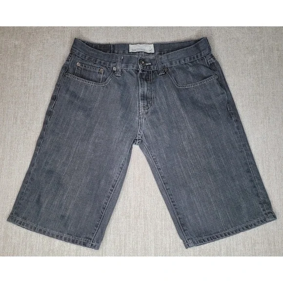 Ecko Unltd Denim‎ Shorts Mens 32 Gray 759 Relaxed Fit Embroidered Y2K Streetwear